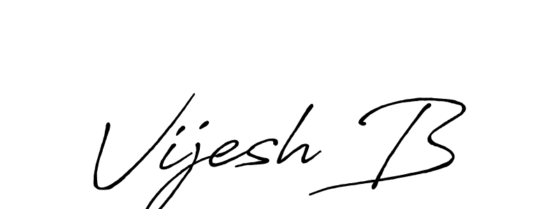 Create a beautiful signature design for name Vijesh B. With this signature (Antro_Vectra_Bolder) fonts, you can make a handwritten signature for free. Vijesh B signature style 7 images and pictures png