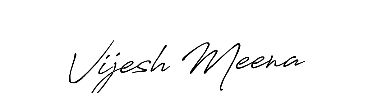 The best way (Antro_Vectra_Bolder) to make a short signature is to pick only two or three words in your name. The name Vijesh Meena include a total of six letters. For converting this name. Vijesh Meena signature style 7 images and pictures png