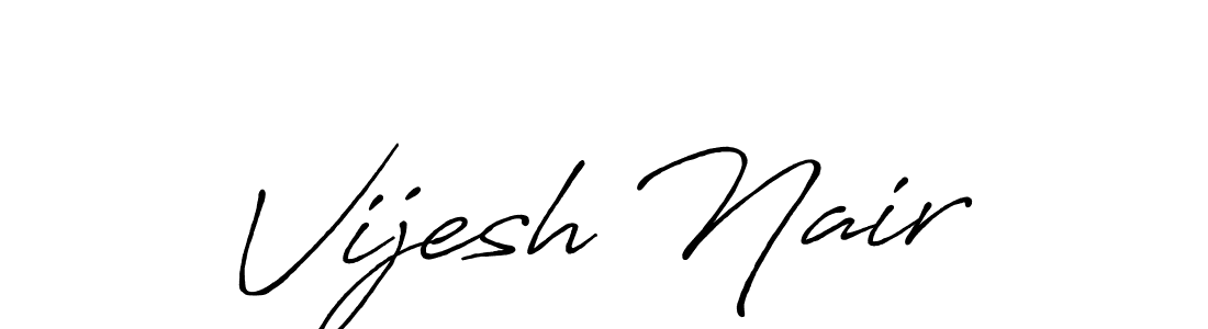 How to make Vijesh Nair signature? Antro_Vectra_Bolder is a professional autograph style. Create handwritten signature for Vijesh Nair name. Vijesh Nair signature style 7 images and pictures png