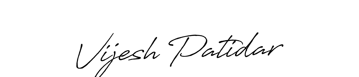 Also we have Vijesh Patidar name is the best signature style. Create professional handwritten signature collection using Antro_Vectra_Bolder autograph style. Vijesh Patidar signature style 7 images and pictures png