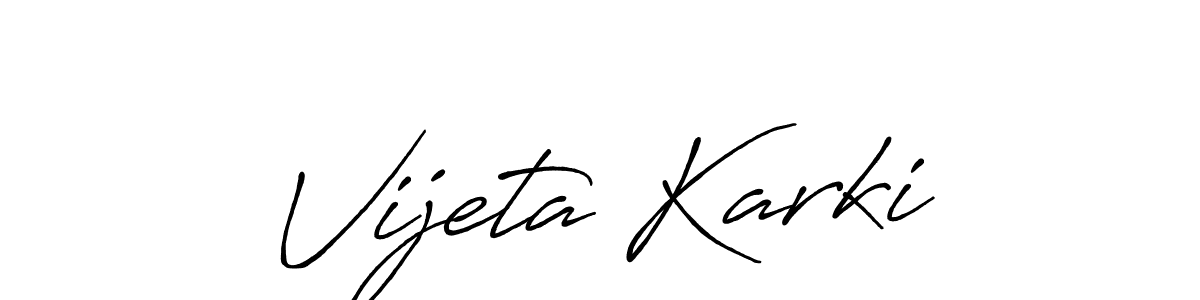 Use a signature maker to create a handwritten signature online. With this signature software, you can design (Antro_Vectra_Bolder) your own signature for name Vijeta Karki. Vijeta Karki signature style 7 images and pictures png