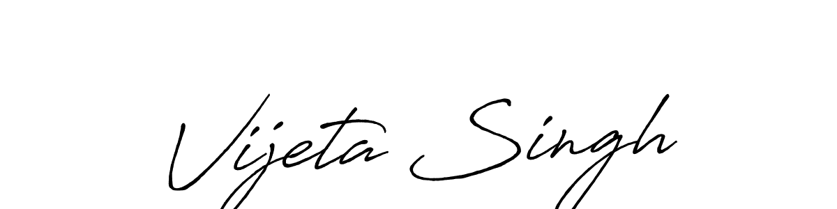 Design your own signature with our free online signature maker. With this signature software, you can create a handwritten (Antro_Vectra_Bolder) signature for name Vijeta Singh. Vijeta Singh signature style 7 images and pictures png