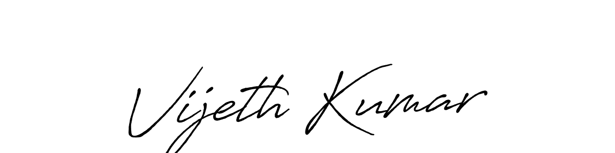 Vijeth Kumar stylish signature style. Best Handwritten Sign (Antro_Vectra_Bolder) for my name. Handwritten Signature Collection Ideas for my name Vijeth Kumar. Vijeth Kumar signature style 7 images and pictures png