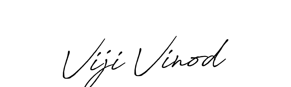 Make a beautiful signature design for name Viji Vinod. With this signature (Antro_Vectra_Bolder) style, you can create a handwritten signature for free. Viji Vinod signature style 7 images and pictures png