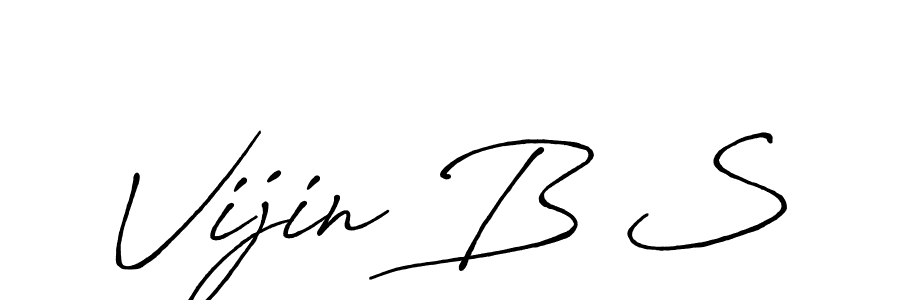 The best way (Antro_Vectra_Bolder) to make a short signature is to pick only two or three words in your name. The name Vijin B S include a total of six letters. For converting this name. Vijin B S signature style 7 images and pictures png