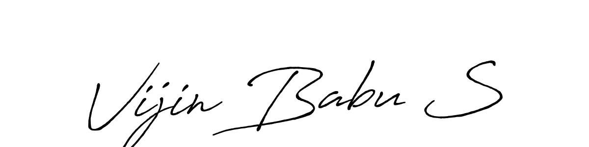 How to make Vijin Babu S signature? Antro_Vectra_Bolder is a professional autograph style. Create handwritten signature for Vijin Babu S name. Vijin Babu S signature style 7 images and pictures png