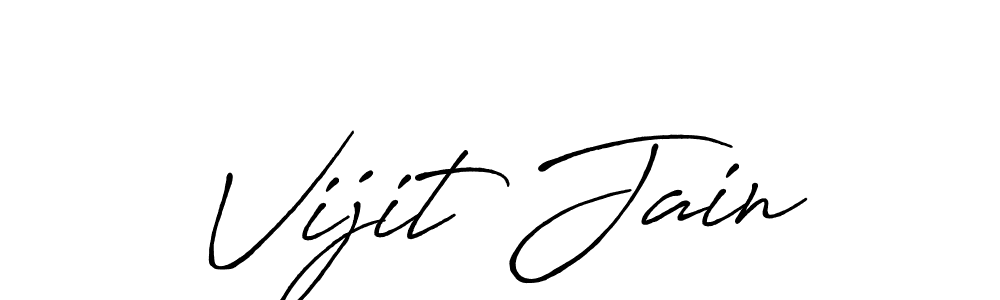 Make a beautiful signature design for name Vijit Jain. With this signature (Antro_Vectra_Bolder) style, you can create a handwritten signature for free. Vijit Jain signature style 7 images and pictures png