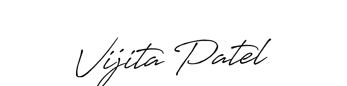 Make a beautiful signature design for name Vijita Patel. With this signature (Antro_Vectra_Bolder) style, you can create a handwritten signature for free. Vijita Patel signature style 7 images and pictures png