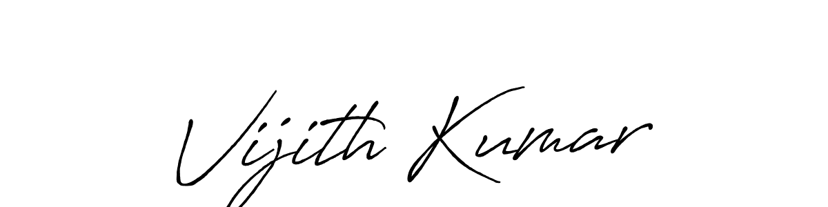 Make a beautiful signature design for name Vijith Kumar. With this signature (Antro_Vectra_Bolder) style, you can create a handwritten signature for free. Vijith Kumar signature style 7 images and pictures png