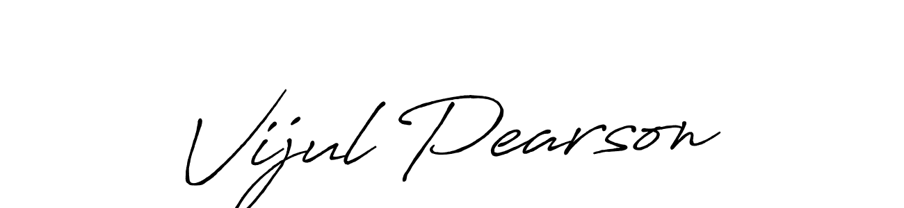 Make a beautiful signature design for name Vijul Pearson. With this signature (Antro_Vectra_Bolder) style, you can create a handwritten signature for free. Vijul Pearson signature style 7 images and pictures png