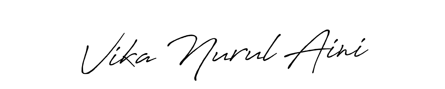 Make a short Vika Nurul Aini signature style. Manage your documents anywhere anytime using Antro_Vectra_Bolder. Create and add eSignatures, submit forms, share and send files easily. Vika Nurul Aini signature style 7 images and pictures png
