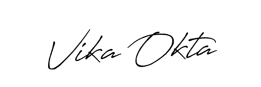 if you are searching for the best signature style for your name Vika Okta. so please give up your signature search. here we have designed multiple signature styles  using Antro_Vectra_Bolder. Vika Okta signature style 7 images and pictures png