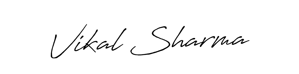 How to make Vikal Sharma signature? Antro_Vectra_Bolder is a professional autograph style. Create handwritten signature for Vikal Sharma name. Vikal Sharma signature style 7 images and pictures png