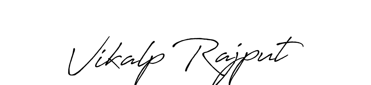 Create a beautiful signature design for name Vikalp Rajput. With this signature (Antro_Vectra_Bolder) fonts, you can make a handwritten signature for free. Vikalp Rajput signature style 7 images and pictures png