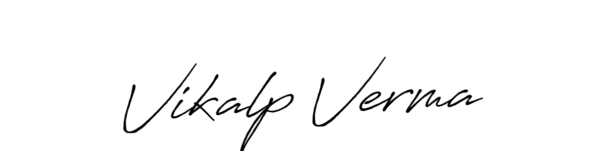 Create a beautiful signature design for name Vikalp Verma. With this signature (Antro_Vectra_Bolder) fonts, you can make a handwritten signature for free. Vikalp Verma signature style 7 images and pictures png