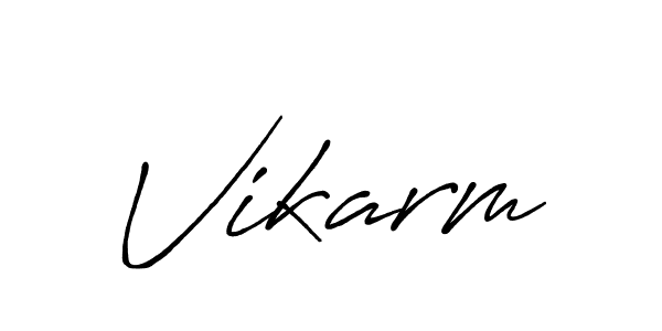 Make a beautiful signature design for name Vikarm. With this signature (Antro_Vectra_Bolder) style, you can create a handwritten signature for free. Vikarm signature style 7 images and pictures png