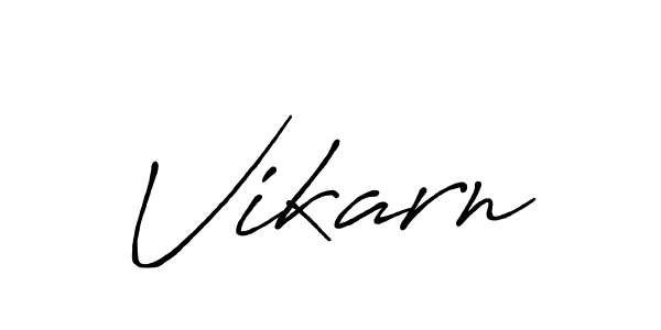 Use a signature maker to create a handwritten signature online. With this signature software, you can design (Antro_Vectra_Bolder) your own signature for name Vikarn. Vikarn signature style 7 images and pictures png