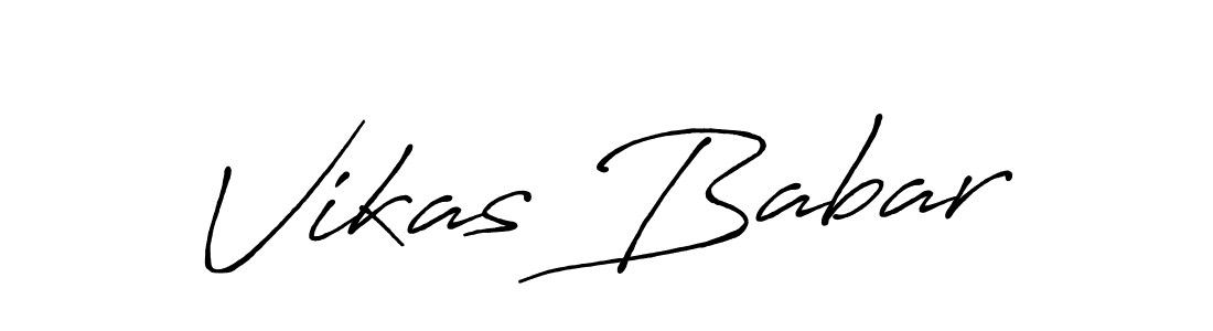 How to make Vikas Babar name signature. Use Antro_Vectra_Bolder style for creating short signs online. This is the latest handwritten sign. Vikas Babar signature style 7 images and pictures png