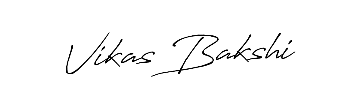 Create a beautiful signature design for name Vikas Bakshi. With this signature (Antro_Vectra_Bolder) fonts, you can make a handwritten signature for free. Vikas Bakshi signature style 7 images and pictures png