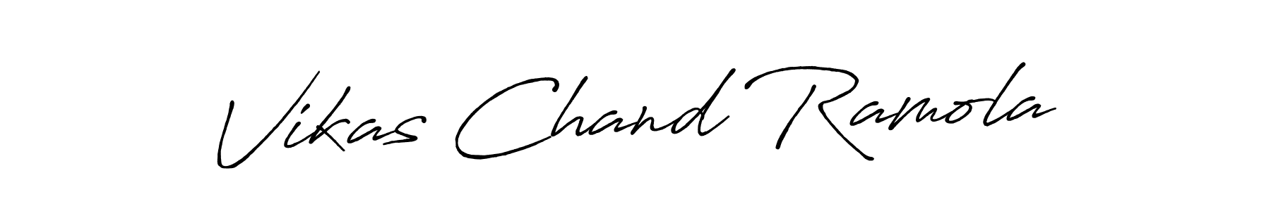 You should practise on your own different ways (Antro_Vectra_Bolder) to write your name (Vikas Chand Ramola) in signature. don't let someone else do it for you. Vikas Chand Ramola signature style 7 images and pictures png