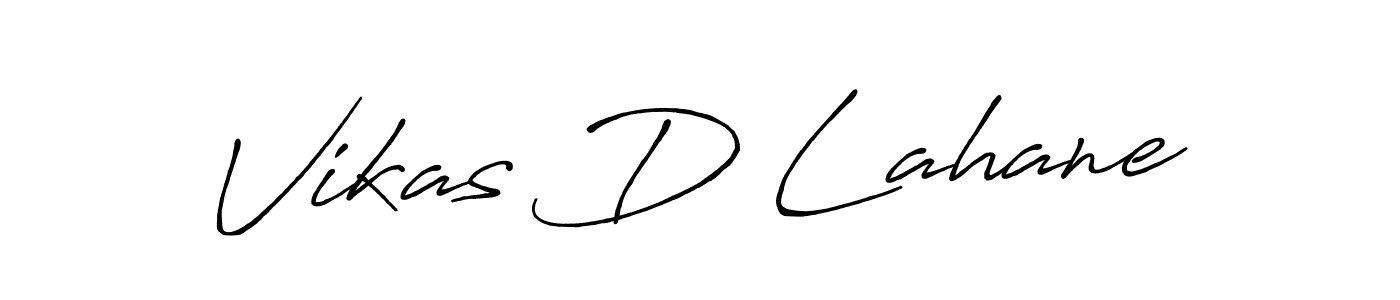 How to make Vikas D Lahane name signature. Use Antro_Vectra_Bolder style for creating short signs online. This is the latest handwritten sign. Vikas D Lahane signature style 7 images and pictures png