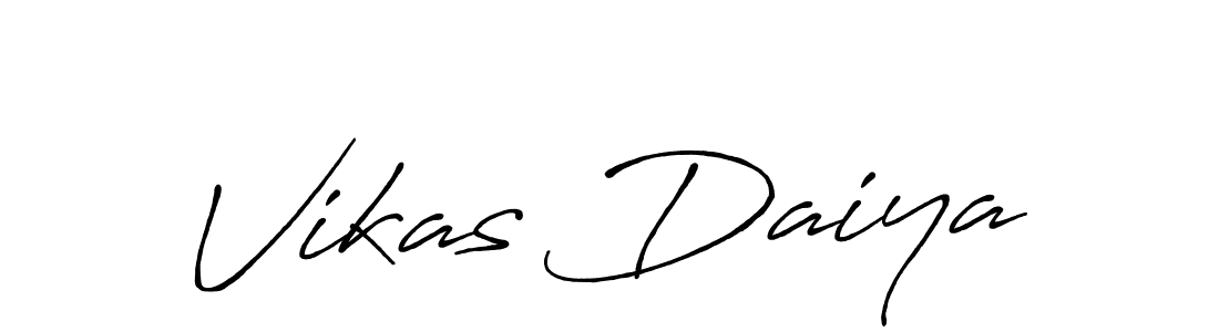 Vikas Daiya stylish signature style. Best Handwritten Sign (Antro_Vectra_Bolder) for my name. Handwritten Signature Collection Ideas for my name Vikas Daiya. Vikas Daiya signature style 7 images and pictures png