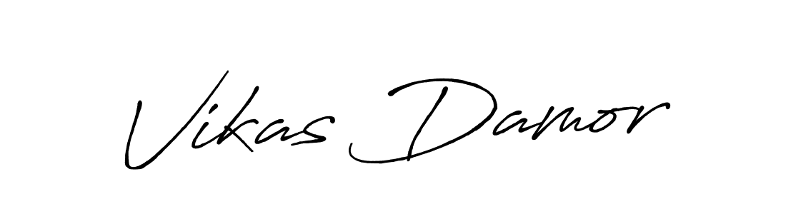 Use a signature maker to create a handwritten signature online. With this signature software, you can design (Antro_Vectra_Bolder) your own signature for name Vikas Damor. Vikas Damor signature style 7 images and pictures png