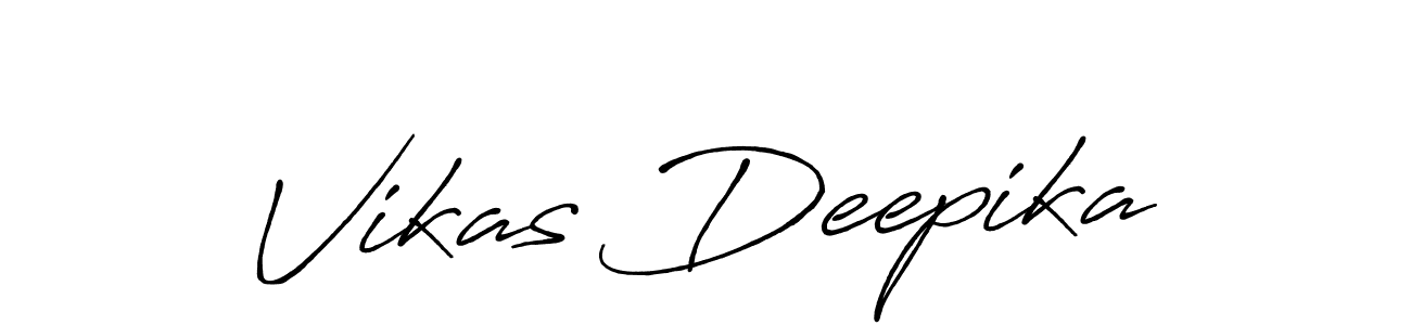 The best way (Antro_Vectra_Bolder) to make a short signature is to pick only two or three words in your name. The name Vikas Deepika include a total of six letters. For converting this name. Vikas Deepika signature style 7 images and pictures png