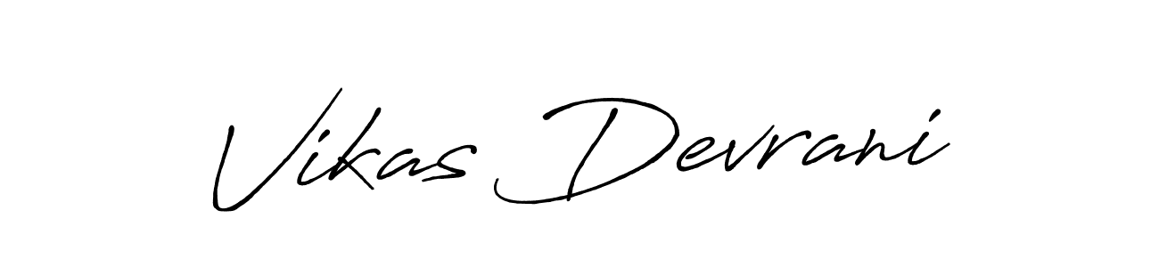 Make a beautiful signature design for name Vikas Devrani. With this signature (Antro_Vectra_Bolder) style, you can create a handwritten signature for free. Vikas Devrani signature style 7 images and pictures png