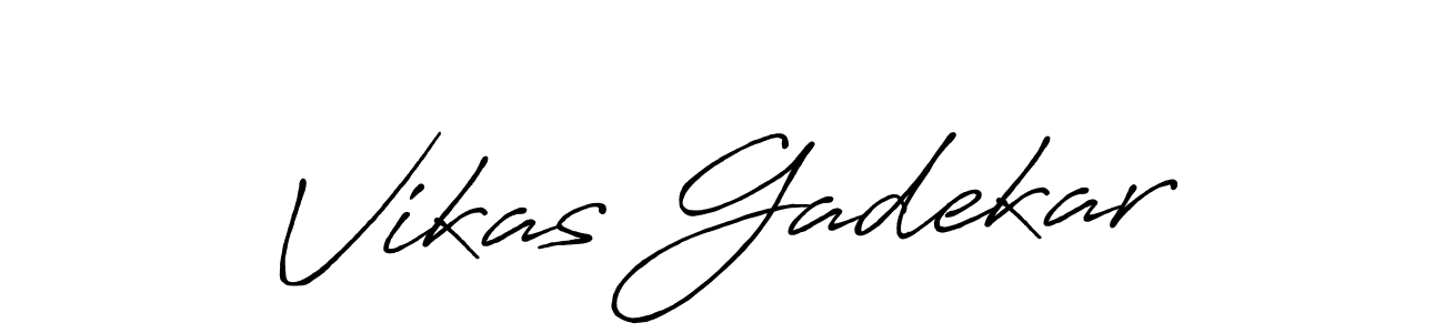Make a beautiful signature design for name Vikas Gadekar. With this signature (Antro_Vectra_Bolder) style, you can create a handwritten signature for free. Vikas Gadekar signature style 7 images and pictures png