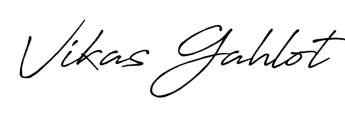 Create your official email sign-off with Vikas Gahlot name in Antro_Vectra_Bolder style. Crisp, clean, and perfectly legible across all screens. Vikas Gahlot signature style 7 images and pictures png