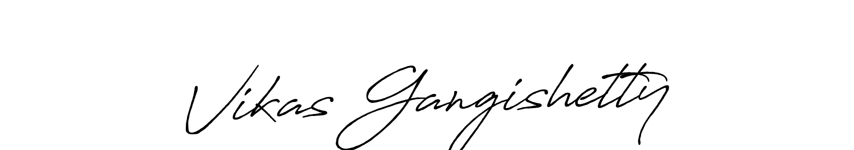 The best way (Antro_Vectra_Bolder) to make a short signature is to pick only two or three words in your name. The name Vikas Gangishetty include a total of six letters. For converting this name. Vikas Gangishetty signature style 7 images and pictures png