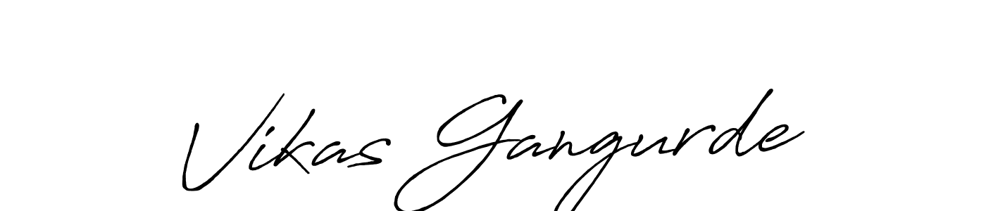 Make a beautiful signature design for name Vikas Gangurde. With this signature (Antro_Vectra_Bolder) style, you can create a handwritten signature for free. Vikas Gangurde signature style 7 images and pictures png