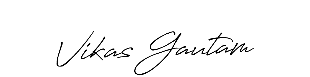 Design your own signature with our free online signature maker. With this signature software, you can create a handwritten (Antro_Vectra_Bolder) signature for name Vikas Gautam. Vikas Gautam signature style 7 images and pictures png