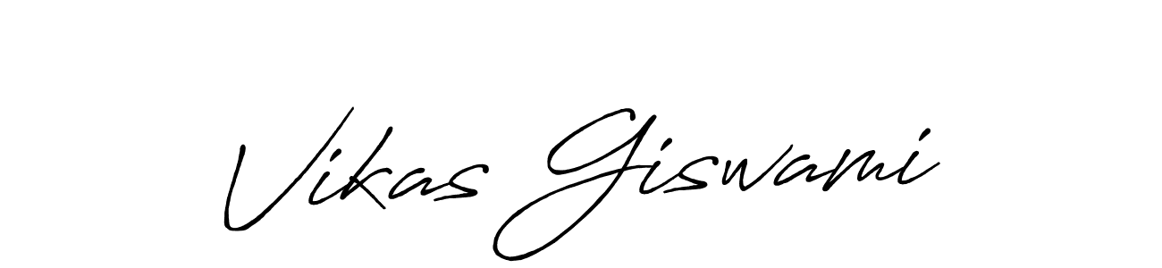 Make a beautiful signature design for name Vikas Giswami. With this signature (Antro_Vectra_Bolder) style, you can create a handwritten signature for free. Vikas Giswami signature style 7 images and pictures png