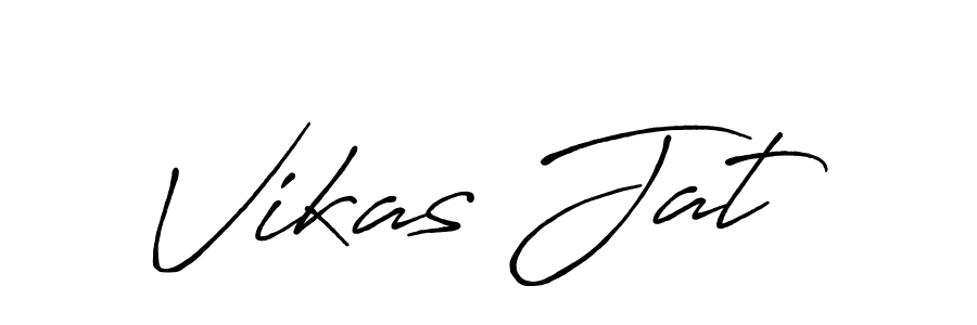 The best way (Antro_Vectra_Bolder) to make a short signature is to pick only two or three words in your name. The name Vikas Jat include a total of six letters. For converting this name. Vikas Jat signature style 7 images and pictures png