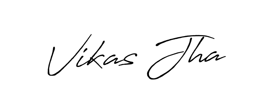 Use a signature maker to create a handwritten signature online. With this signature software, you can design (Antro_Vectra_Bolder) your own signature for name Vikas Jha. Vikas Jha signature style 7 images and pictures png