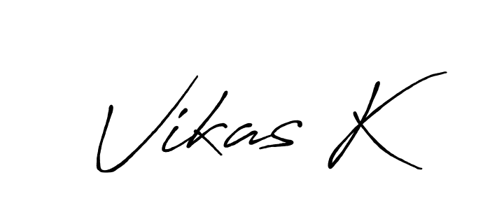 Antro_Vectra_Bolder is a professional signature style that is perfect for those who want to add a touch of class to their signature. It is also a great choice for those who want to make their signature more unique. Get Vikas K name to fancy signature for free. Vikas K signature style 7 images and pictures png
