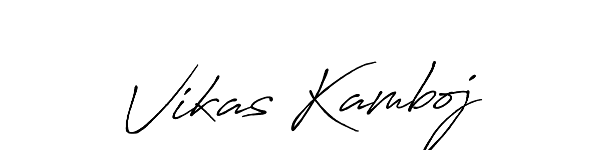 Make a beautiful signature design for name Vikas Kamboj. With this signature (Antro_Vectra_Bolder) style, you can create a handwritten signature for free. Vikas Kamboj signature style 7 images and pictures png