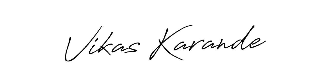 How to make Vikas Karande name signature. Use Antro_Vectra_Bolder style for creating short signs online. This is the latest handwritten sign. Vikas Karande signature style 7 images and pictures png