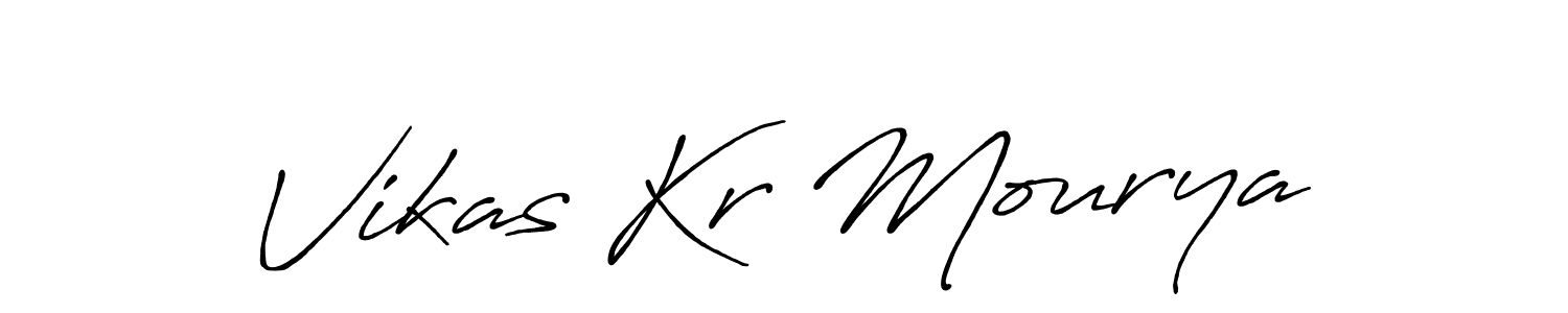 Vikas Kr Mourya stylish signature style. Best Handwritten Sign (Antro_Vectra_Bolder) for my name. Handwritten Signature Collection Ideas for my name Vikas Kr Mourya. Vikas Kr Mourya signature style 7 images and pictures png