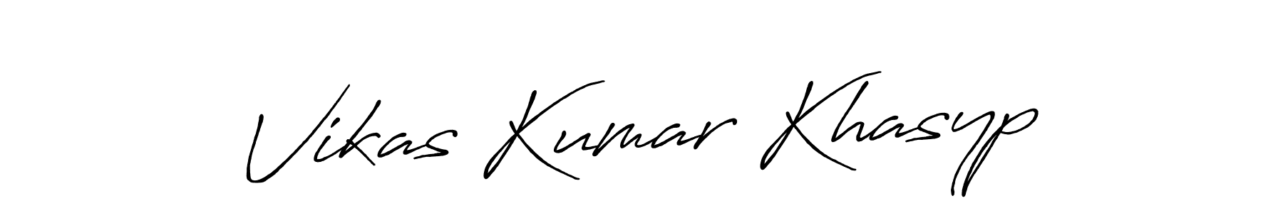 Antro_Vectra_Bolder is a professional signature style that is perfect for those who want to add a touch of class to their signature. It is also a great choice for those who want to make their signature more unique. Get Vikas Kumar Khasyp name to fancy signature for free. Vikas Kumar Khasyp signature style 7 images and pictures png