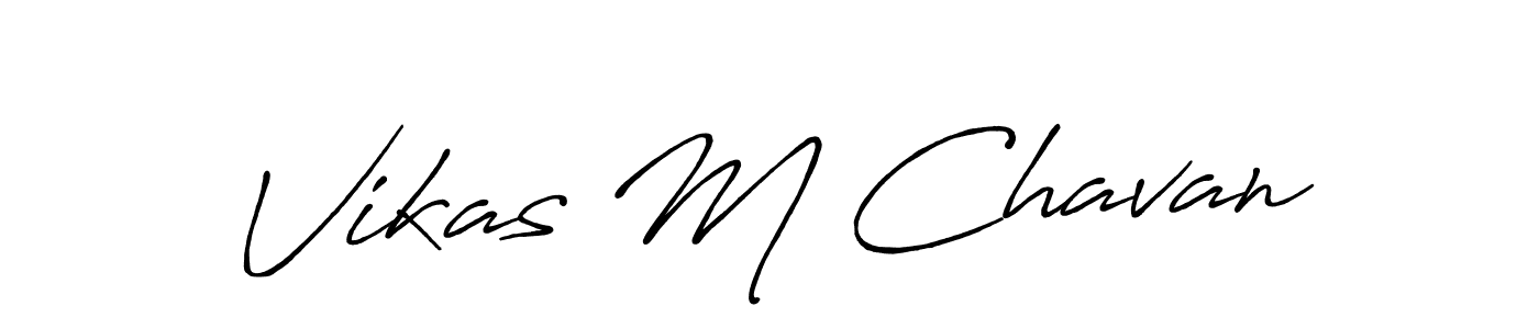 The best way (Antro_Vectra_Bolder) to make a short signature is to pick only two or three words in your name. The name Vikas M Chavan include a total of six letters. For converting this name. Vikas M Chavan signature style 7 images and pictures png