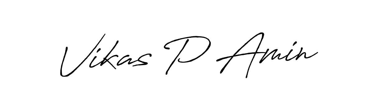 Use a signature maker to create a handwritten signature online. With this signature software, you can design (Antro_Vectra_Bolder) your own signature for name Vikas P Amin. Vikas P Amin signature style 7 images and pictures png