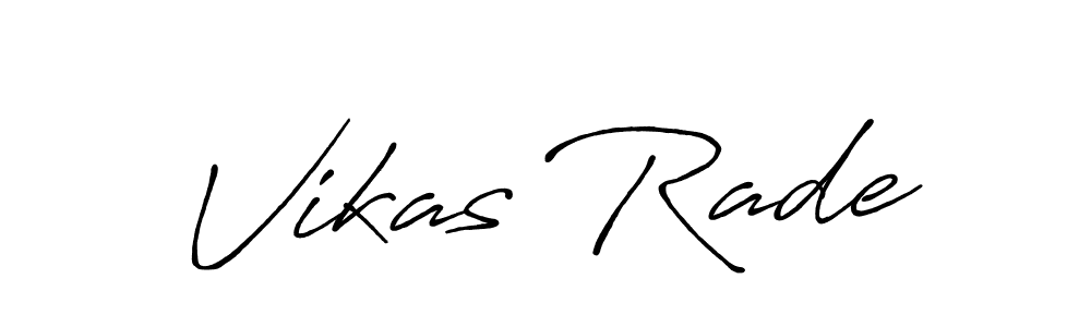 How to make Vikas Rade name signature. Use Antro_Vectra_Bolder style for creating short signs online. This is the latest handwritten sign. Vikas Rade signature style 7 images and pictures png