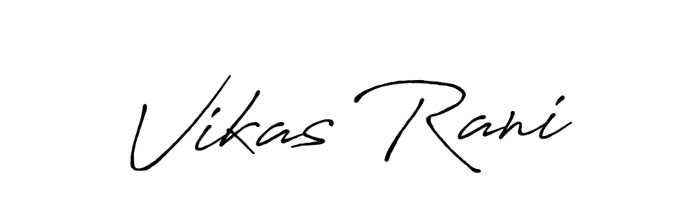 How to make Vikas Rani name signature. Use Antro_Vectra_Bolder style for creating short signs online. This is the latest handwritten sign. Vikas Rani signature style 7 images and pictures png
