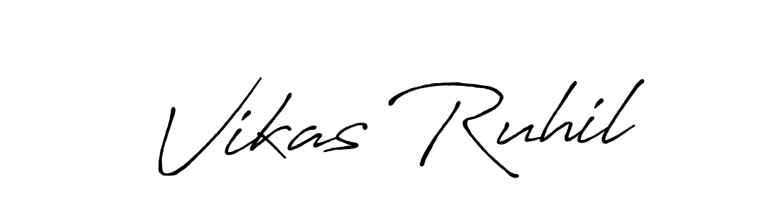 Also we have Vikas Ruhil name is the best signature style. Create professional handwritten signature collection using Antro_Vectra_Bolder autograph style. Vikas Ruhil signature style 7 images and pictures png