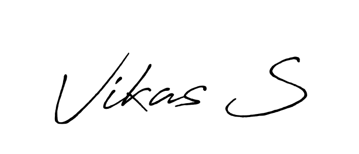 Use a signature maker to create a handwritten signature online. With this signature software, you can design (Antro_Vectra_Bolder) your own signature for name Vikas S. Vikas S signature style 7 images and pictures png