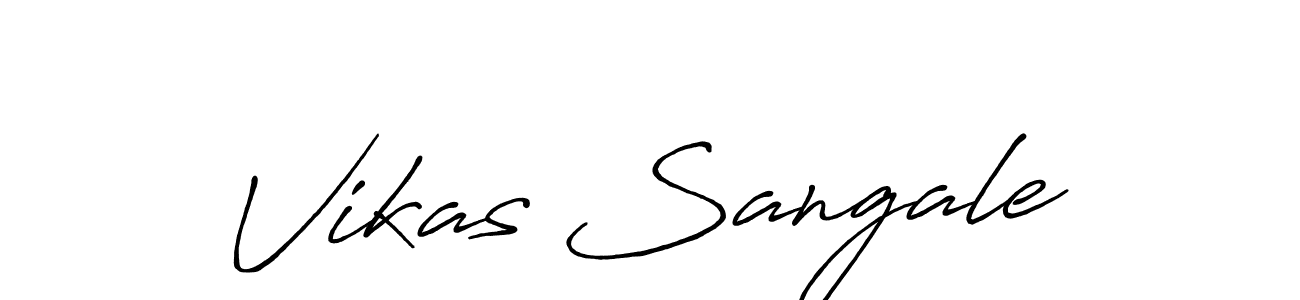 How to make Vikas Sangale name signature. Use Antro_Vectra_Bolder style for creating short signs online. This is the latest handwritten sign. Vikas Sangale signature style 7 images and pictures png