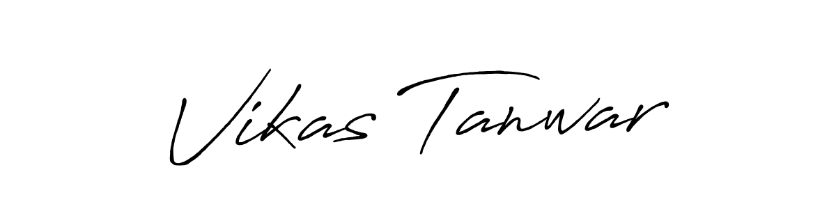 How to make Vikas Tanwar name signature. Use Antro_Vectra_Bolder style for creating short signs online. This is the latest handwritten sign. Vikas Tanwar signature style 7 images and pictures png